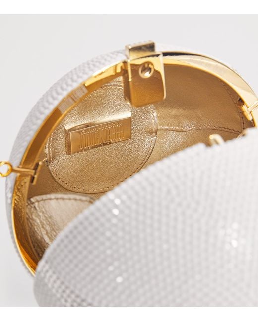 Judith Leiber White X Harrods Exclusive Tennis Ball Clutch Bag