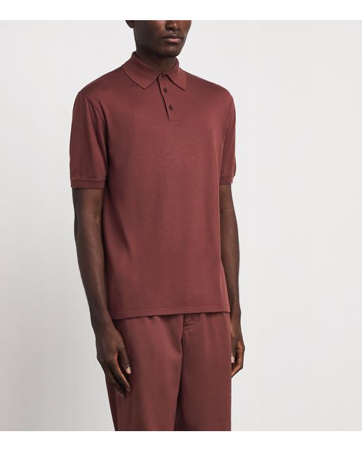 Colombo Red Kid Wool Polo Shirt for men