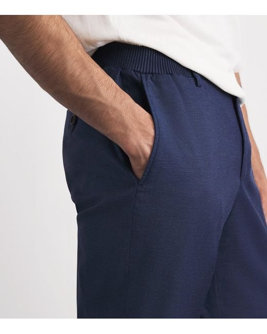 Pal Zileri Blue Wool-Blend Slim Trousers for men