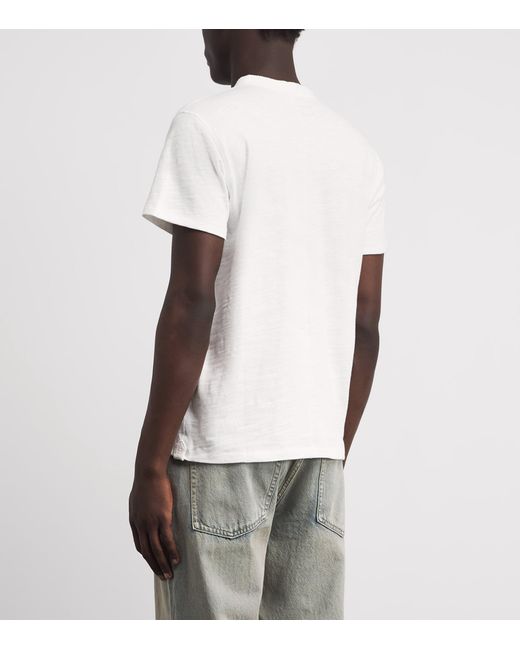 Rag & Bone White Cotton Henley Top for men