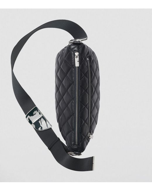 Burberry Black Leather Quilted Shield Cross-body Bag