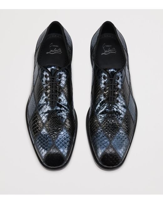 Christian Louboutin Black Corteo Leather Oxford Shoes for men