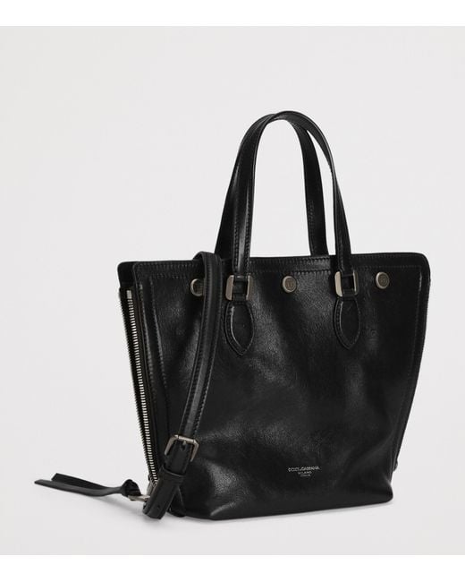 Dolce & Gabbana Black Leather Atene Tote Bag for men