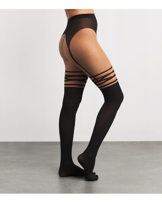 wolford garter belt tights Wolford Velvet de Luxe 50 Stay-Up-Black-Large