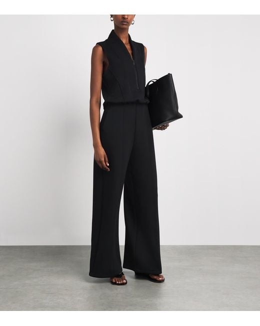 Spanx Black Airessentials Half-Zip Jumpsuit