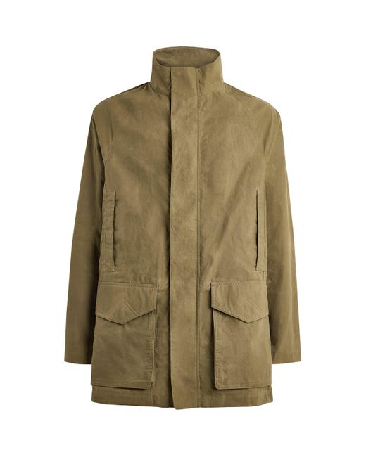 James Purdey & Sons Green Cotton Summer Dry Wax Field Coat for men