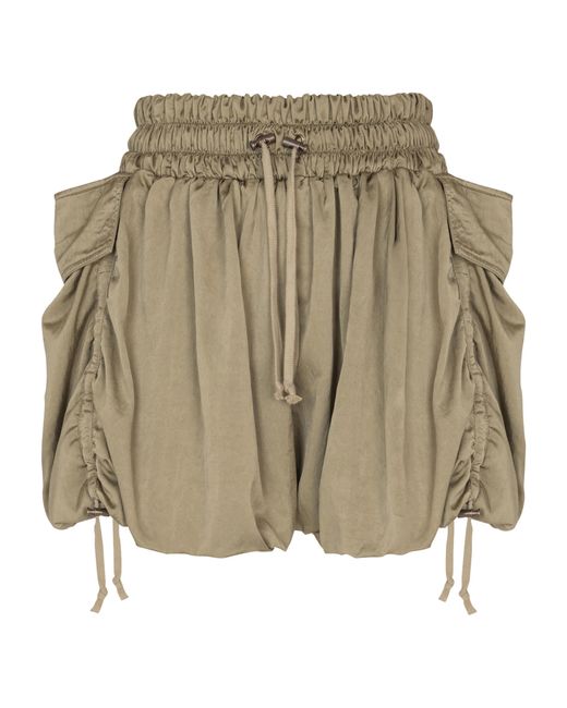 Balmain Green Twill Drawstring Shorts