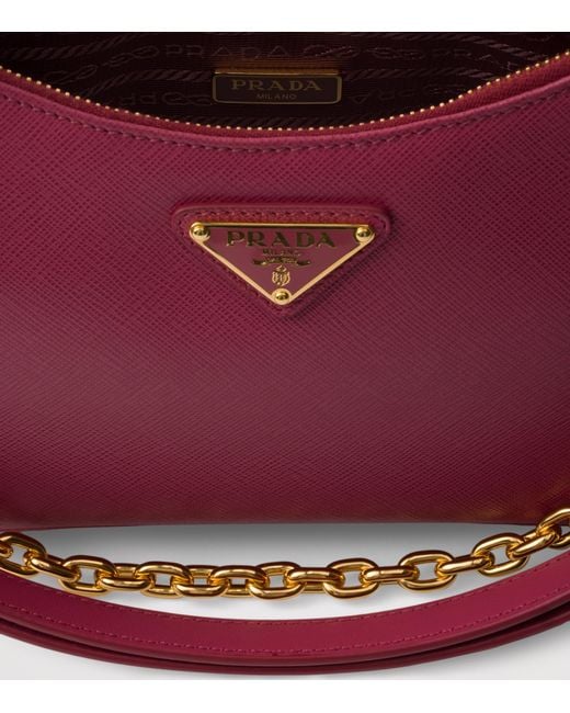 Prada Purple Mini Saffiano Leather Re-Edition Shoulder Bag
