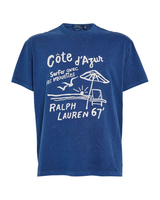 Polo Ralph Lauren Blue Cotton Printed T-shirt for men
