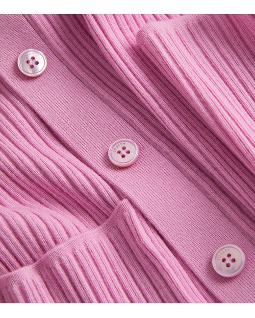 Joseph Pink Merino Wool-blend Ribbed Cardigan