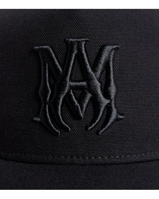 Amiri Black Cotton Embroidered Trucker Baseball Cap for men