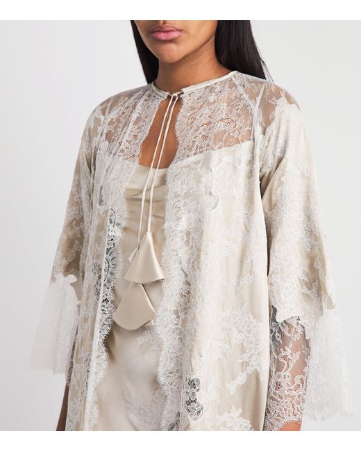 Torlowei White Lace-Trim Elsa Robe