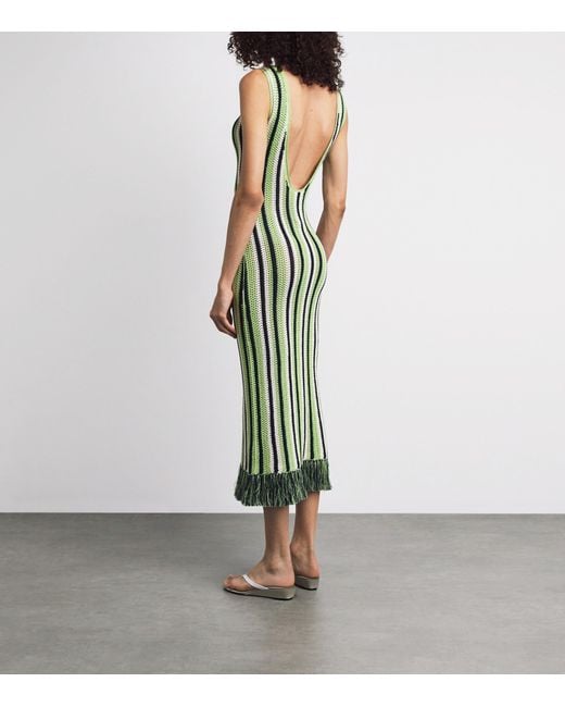 Escvdo Green Fringe Misti Midi Dress