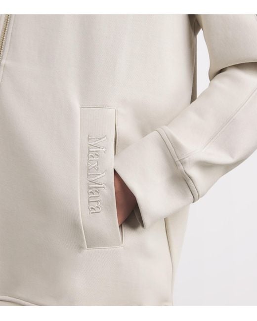 Max Mara White Cotton-Blend Jersey Hoodie