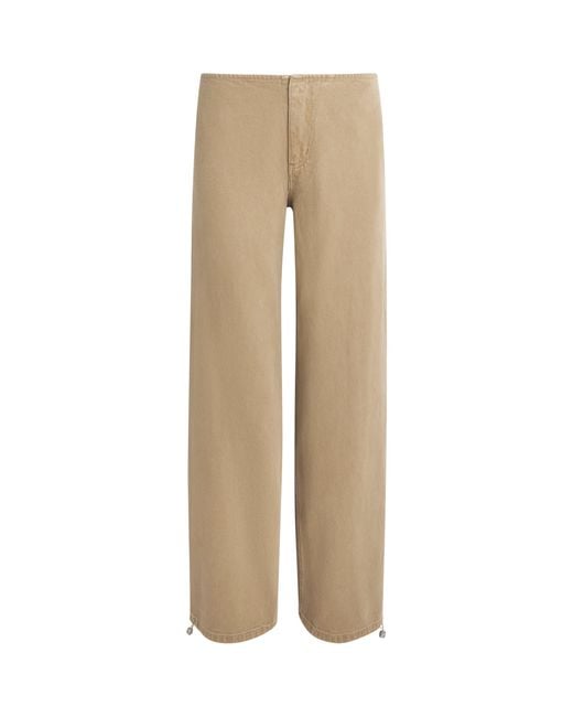 Still Here Natural Drawstring Sport Low-Rise Wide-Leg Jeans