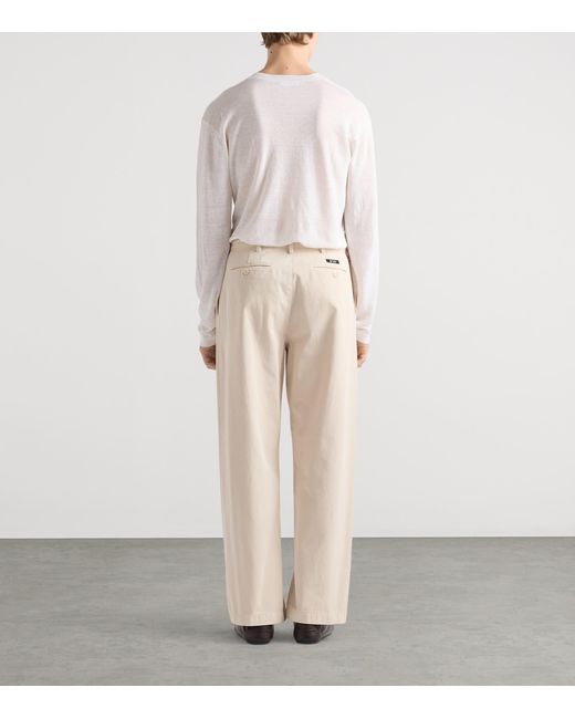 Prada Natural Cotton Wide-Leg Trousers for men