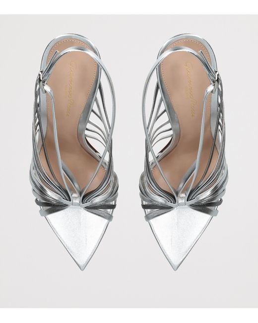 Gianvito Rossi White Leather Muse Sandals 105