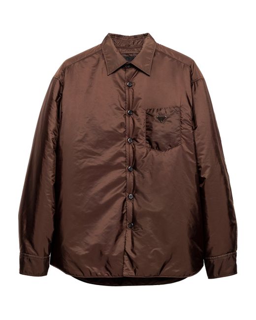Prada Brown Re-Nylon Shirt for men