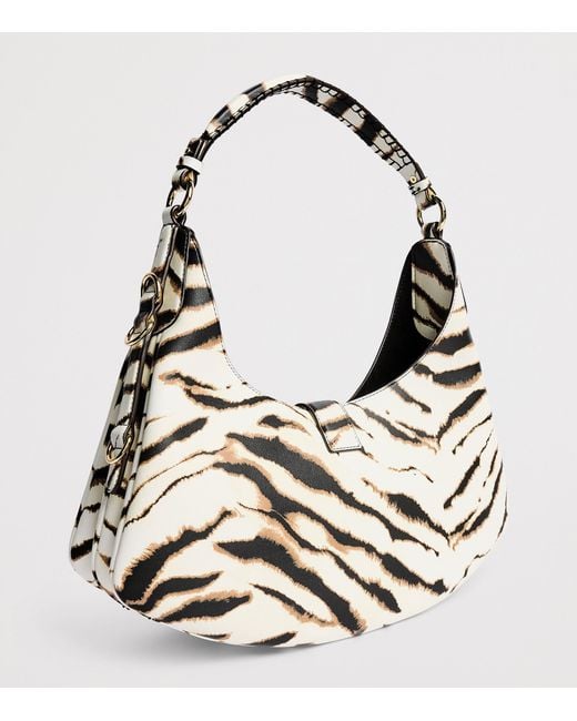 Ganni Natural Small Zebra Kat Shoulder Bag