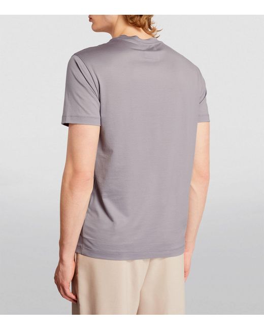 Emporio Armani Gray Cotton Eagle T-shirt for men