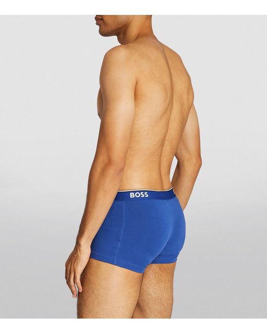 Boss Blue Stretch-Cotton Power Trunks for men