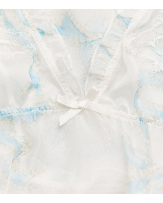 Skims White Silk Bridal Romance Babydoll Slip