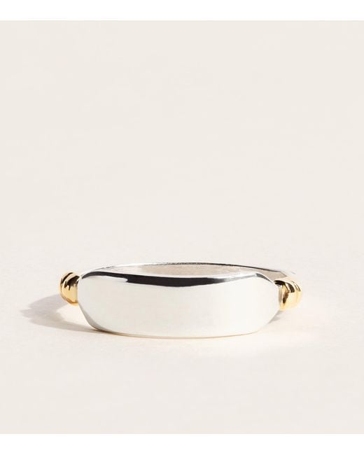 FYR Natural Sterling And Slim Plate Ring for men