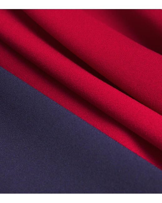 Roksanda Red Crepe Colour-Block Miral Midi Dress