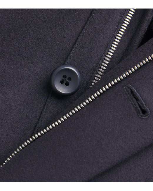 Sandro Blue Wool-Cashmere-Blend Padded Parka for men