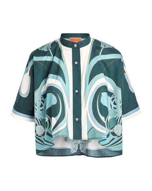 LaDoubleJ Blue Cotton Foulard Blouse