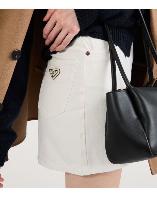 Prada White Denim Mini Skirt
