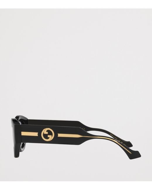 Gucci Black Injected Oval Sunglasses