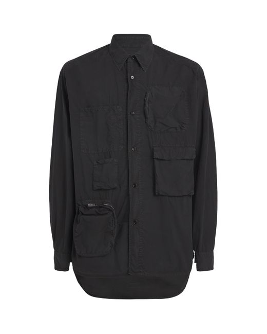 MM6 by Maison Martin Margiela Black Pocket-Detail Overshirt for men