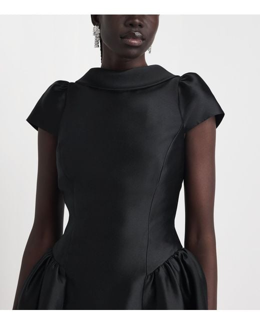 Self-Portrait Black Taffeta Mini Dress