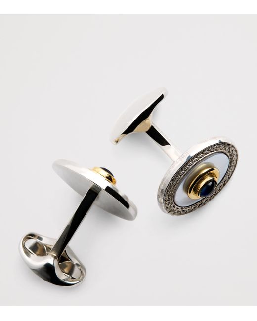 Deakin & Francis Metallic Sterling And Wreath Cufflinks for men