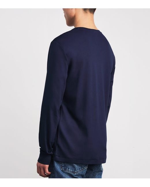 Polo Ralph Lauren Blue Pima Cotton Long-Sleeved T-Shirt for men