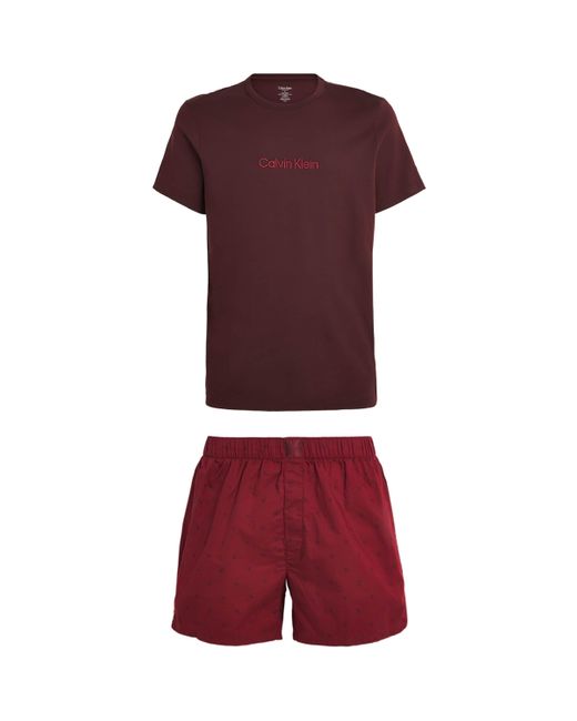 Calvin Klein Red Cotton Pyjama Set for men