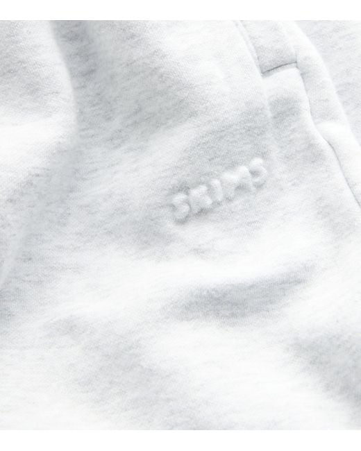 Skims White Cotton-Blend Fleece Straight Sweatpants