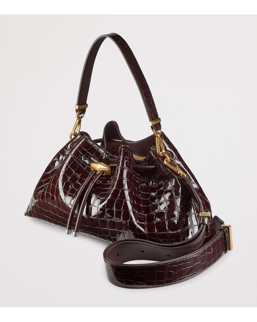 Jimmy Choo Brown Medium Cinch Leather Shoulder Bag