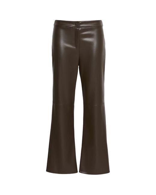 Max Mara Gray Faux Leather Flared Trousers