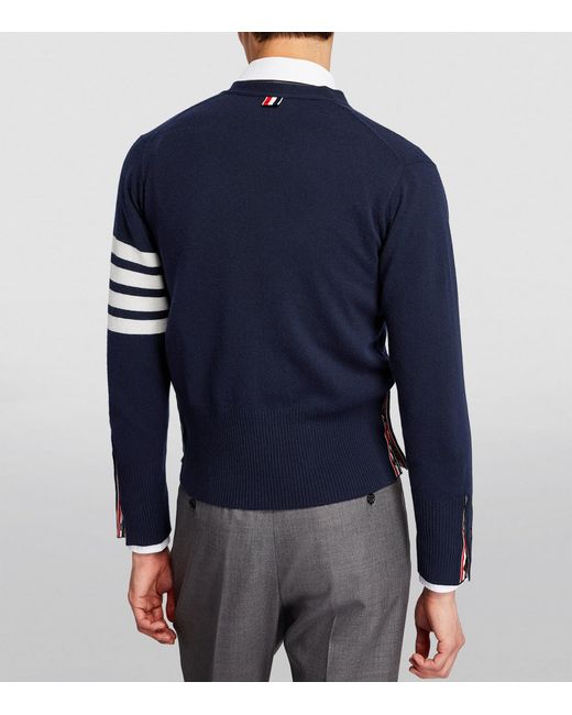 Thom Browne Blue Cashmere Button-Up Cardigan for men