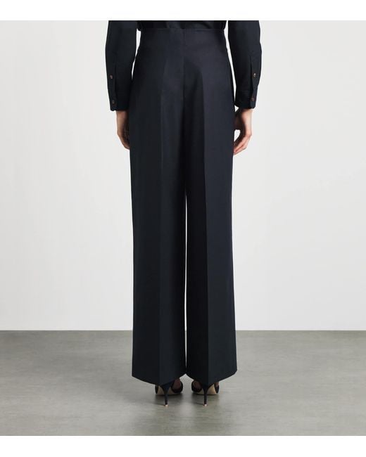 Lafayette 148 New York Black Linen Thames Wide-Leg Trousers