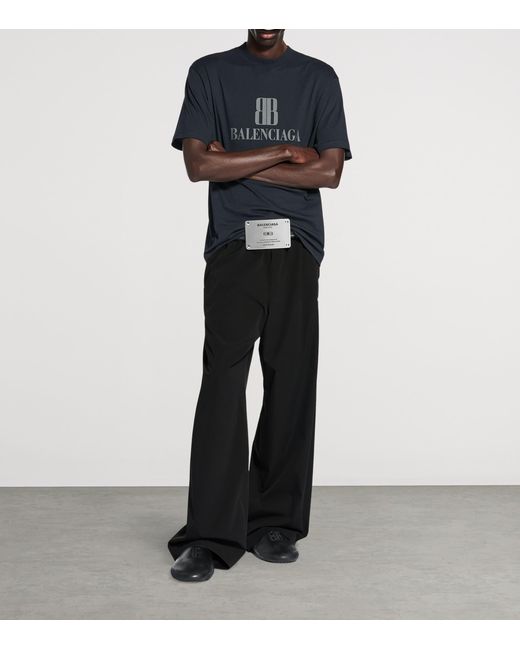 Balenciaga Blue Regular Fit Trousers for men