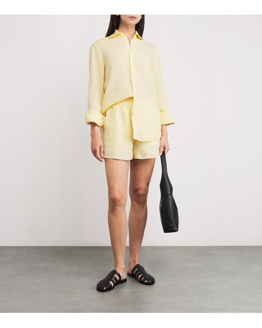 With Nothing Underneath Yellow Linen The Boxer Shorts