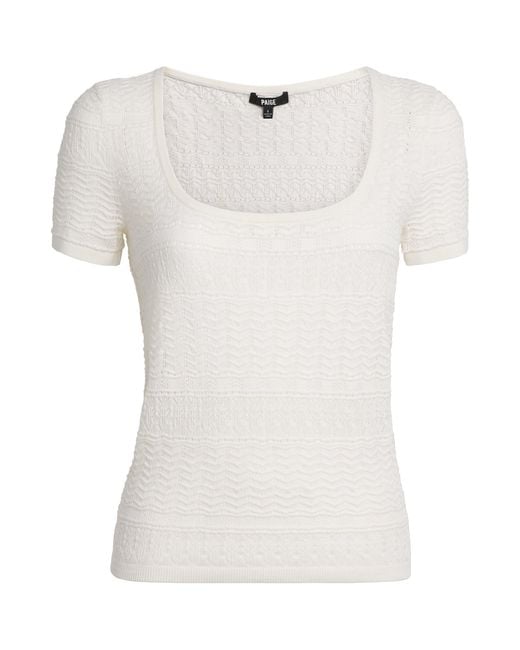 PAIGE White Etoile Pointelle Top