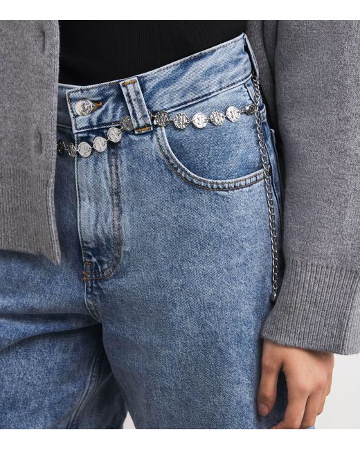 Claudie Pierlot White Logo Embossed Chain Belt