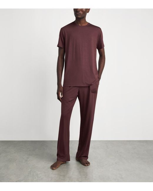 Derek Rose Purple Basel Lounge T-Shirt for men