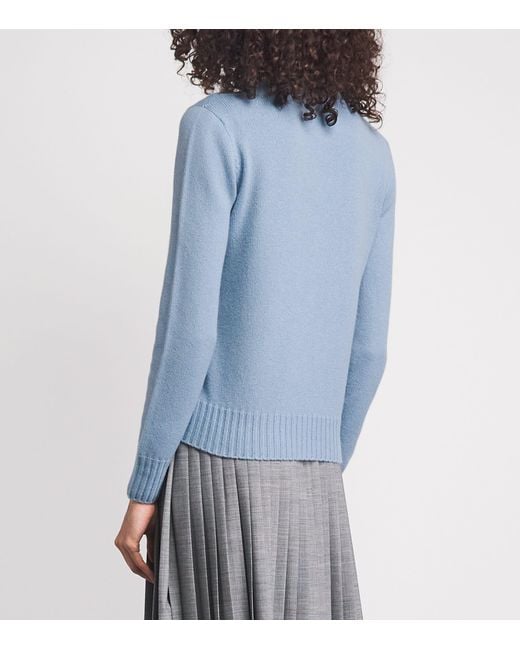 Agnona Blue Cashmere Lipstick Cardigan