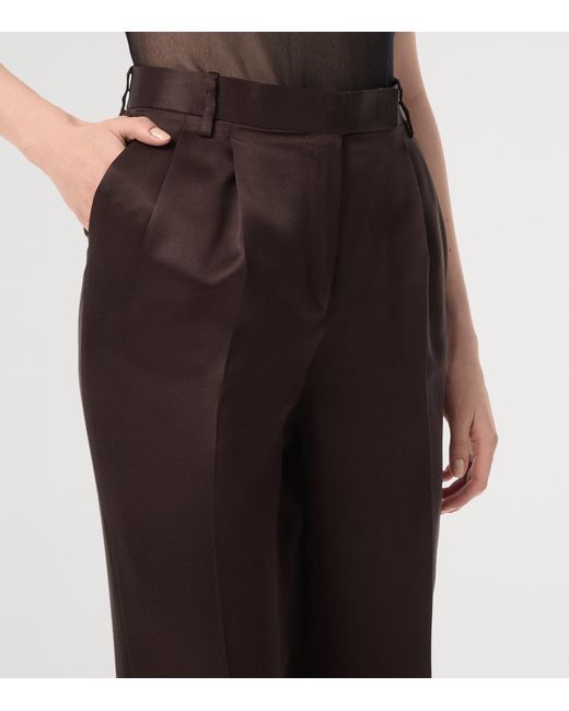 Tom Ford Brown Silk Tailored Trousers