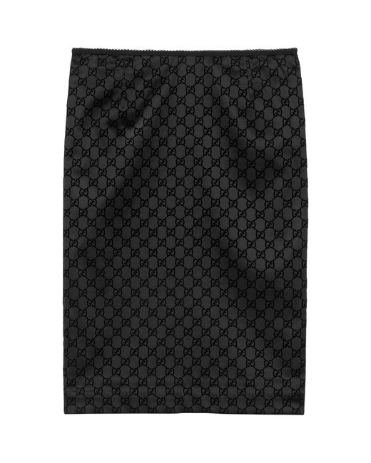 Gucci Black Silk Duchesse Midi Skirt
